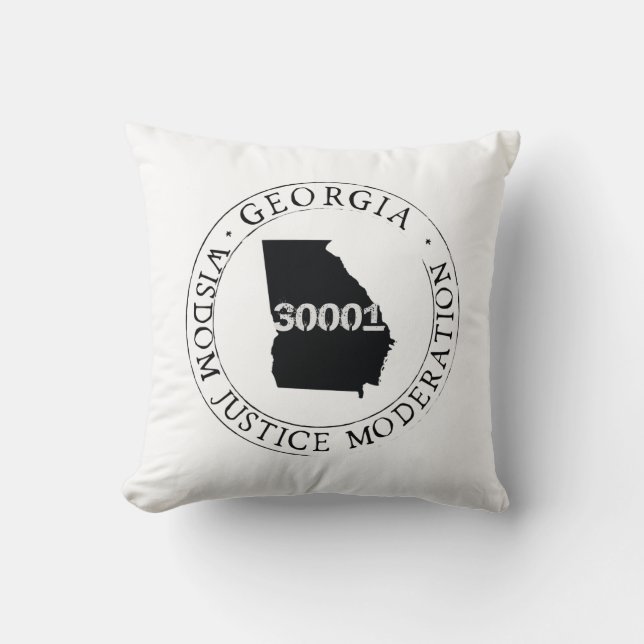 Georgiens postnummer Pillow med motto Kudde (Framsida)