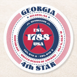 Georgiens Rött vitt blått typografi Underlägg Papper Rund