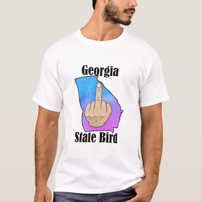 Georgiens statsägda fågelt-shirt mitten finger fär t shirt (Framsida)
