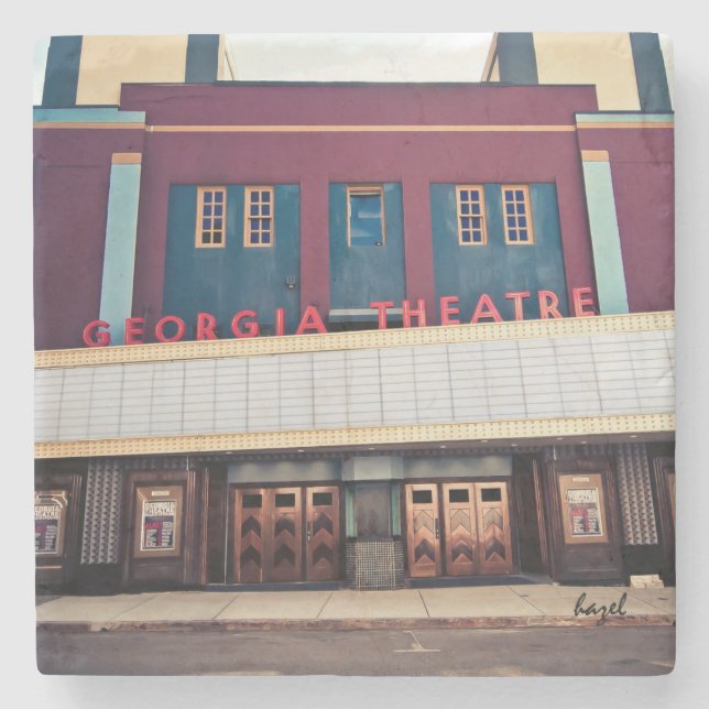 Georgiens teater Aten Georgia Marble Underlägg. Underlägg Sten (Framsidan)