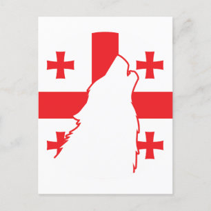 Georgiens Varg Georgiens nationella djur Flagga Vykort