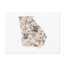 Georgiens Vintage Bild Antique State Chart