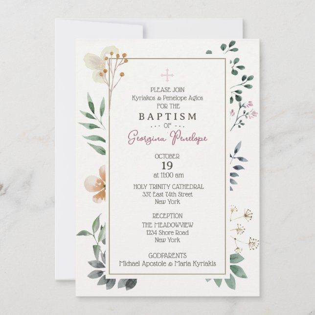 Georgina inramad inbjudan (Framsida)