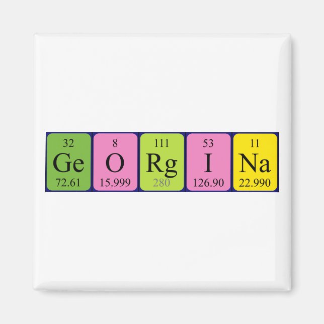 Georgina periodisk bord namn magnet (Framsidan)