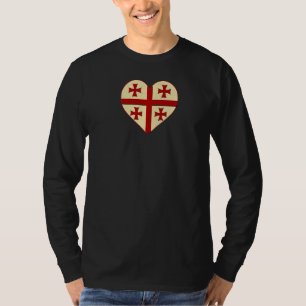 Georgisk Flagga i den georgiska patriotiska hjärte T Shirt