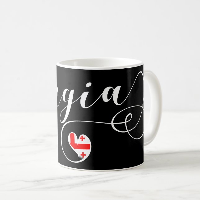 Georgisk Flagga i Heart, Georgien Kaffemugg (Framsida höger)