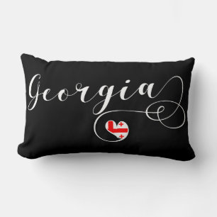 Georgisk Flagga i Heart, Georgien Lumbarkudde