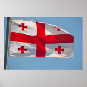 Georgisk flagga i vinden poster