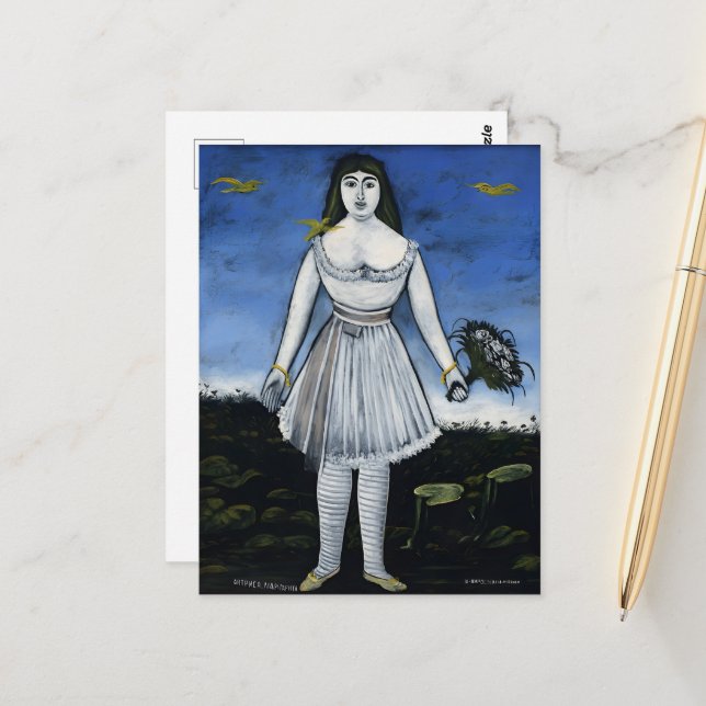 Georgisk målare Niko Pirosmani-målningar Vykort (Fram/Back In Situ)