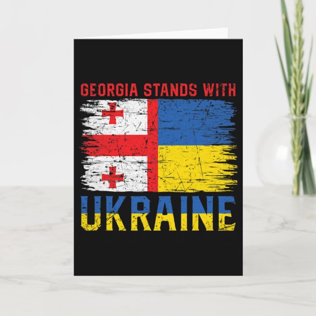 Georgisk-ukrainsk flagg - Vänskapsländer  Kort (Framsida)