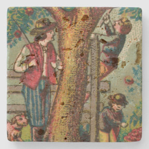 Georgiska Boys Picking Apples Stenunderlägg