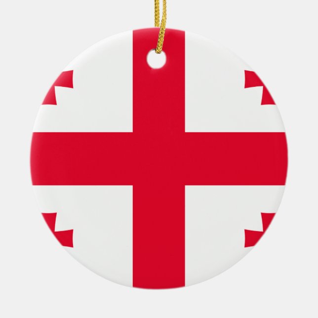 Georgiska Flagga Julgransprydnad Keramik (Framsidan)