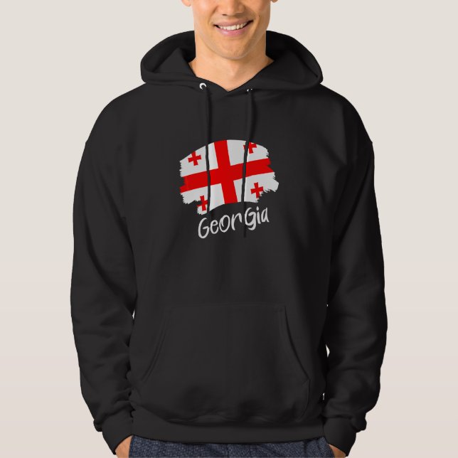 Georgiska flaggan Georgien Hoodie (Framsida)