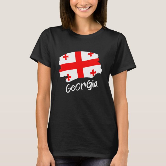Georgiska flaggan Georgien T Shirt (Framsida)