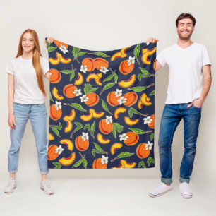 Georgiska persikor och persikor-Blommar Fleecefilt
