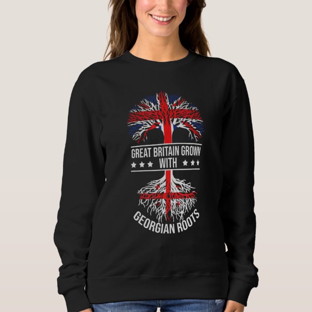 Georgiska rötter Invandrarförfäder Underbar Britai T Shirt (Framsida)
