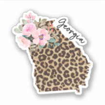Georgiska staten Leopard Skriv ut med blommor