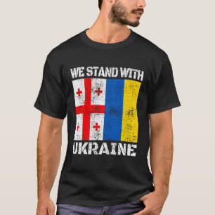 Georgiskt stöd ukrainskt - vi står med Ukraina F T Shirt