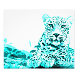 Georgous Leopard i Turquise Fototryck