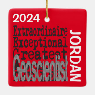 Geoscientist Extraordinaire ANPASSNINGSBAR Julgransprydnad Keramik