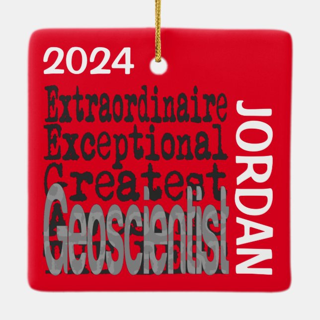 Geoscientist Extraordinaire ANPASSNINGSBAR Julgransprydnad Keramik (Baksida)