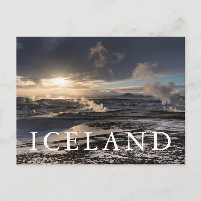 Geotermisk vinterlandskap vykort (Framsida)