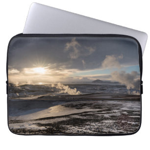 Geotermiskt vinterlandskap laptop fodral