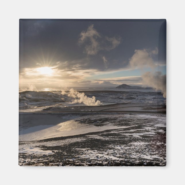 Geotermiskt vinterlandskap magnet (Framsidan)