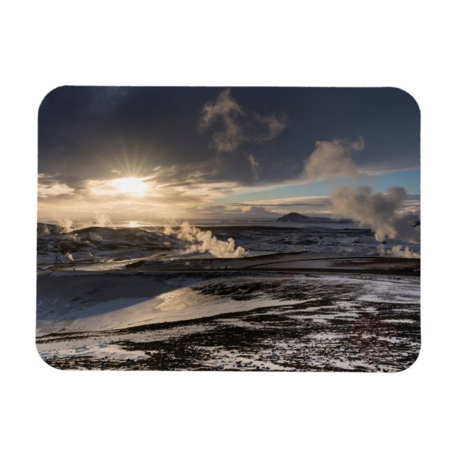 Geotermiskt vinterlandskap magnet (Horisontell)