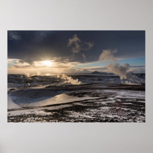 Geotermiskt vinterlandskap poster