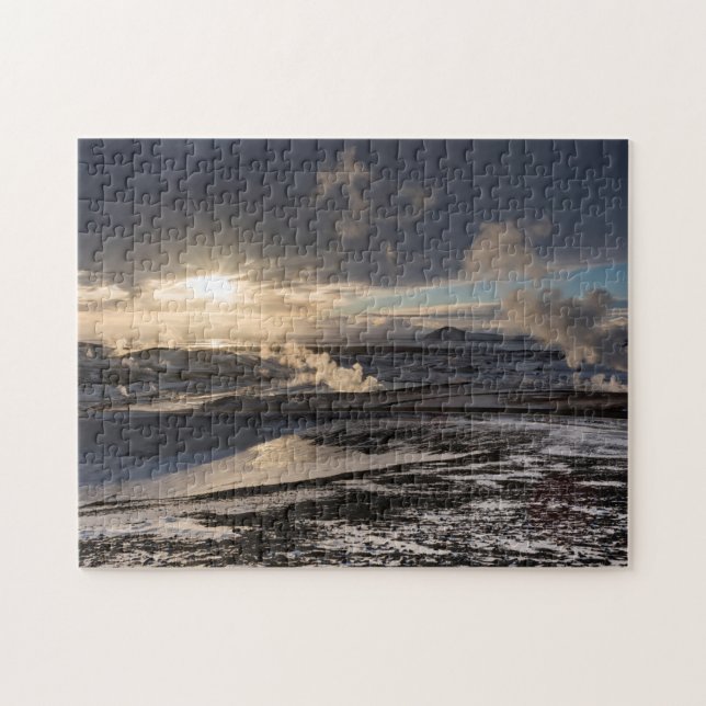 Geotermiskt vinterlandskap pussel (Horisontell)