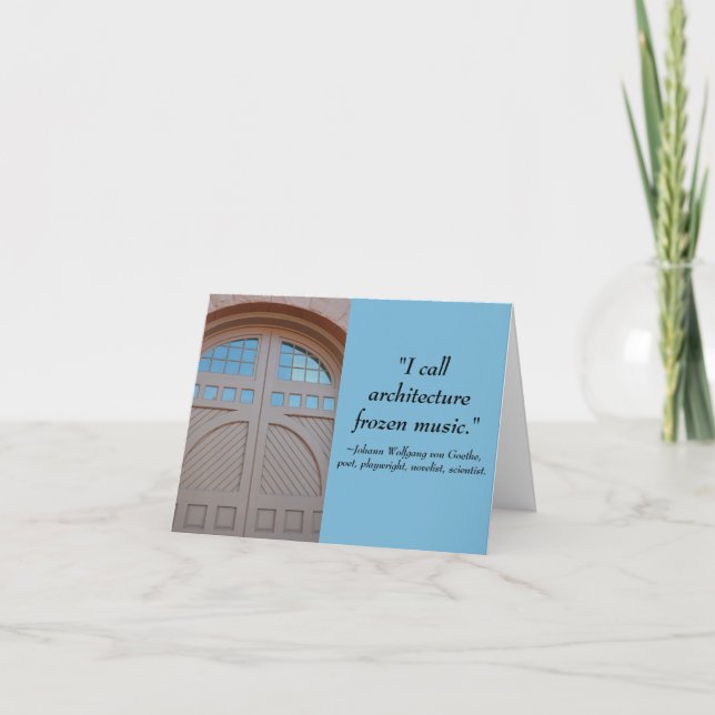 Geothe Quote Architecture-dedikationskort Kort (Framsida)