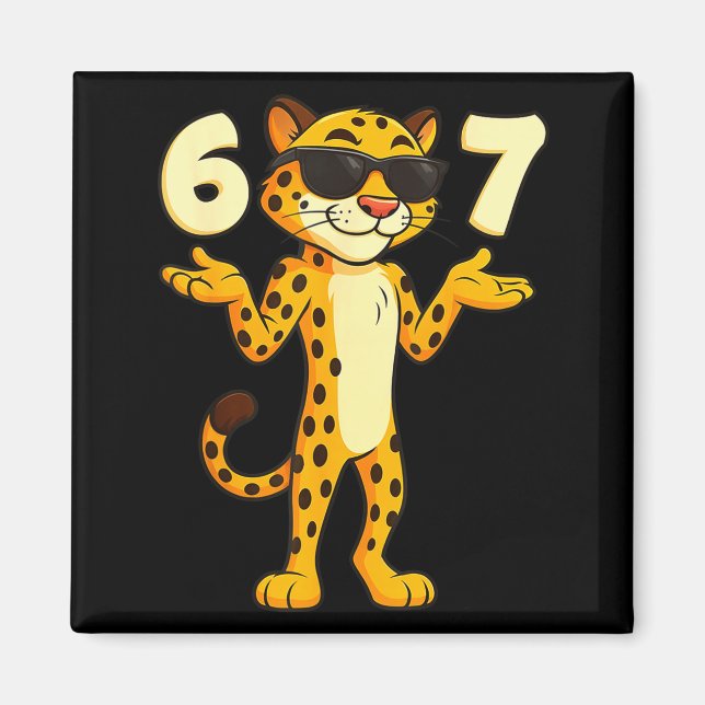 Gepard 67 Meme Roliga Barn Tonåringar Gen Alpha Sl Magnet (Framsidan)