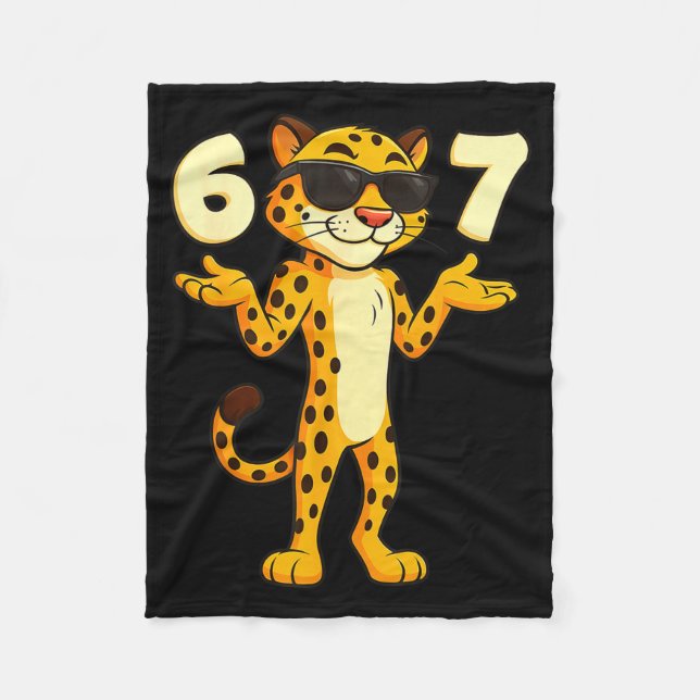 Gepard 67 Meme Roligt Barn Tonåringar Gen Alpha Sl Fleecefilt (Framsidan)