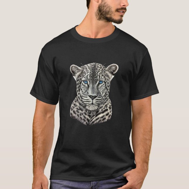 Gepard Ansikte Djur Instinkt Född Vild Leopard Kat T Shirt (Framsida)