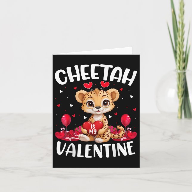 Gepard är min valentine kärlek hjärtan Gepard vale Kort (Framsida)