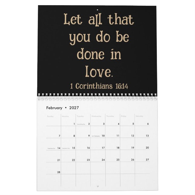 Gepard Bibelvers Årlig Kalender (Feb 2027)