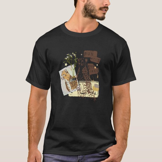 Gepard Collage Spring Vilt Spring Fri Stora Katter T Shirt (Framsida)