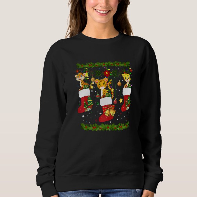 Gepard julstrumpor X Mas lampor Pyjamas Matchi T Shirt (Framsida)