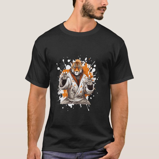 Gepard Karate Djur Stridande Judo T Shirt (Framsida)