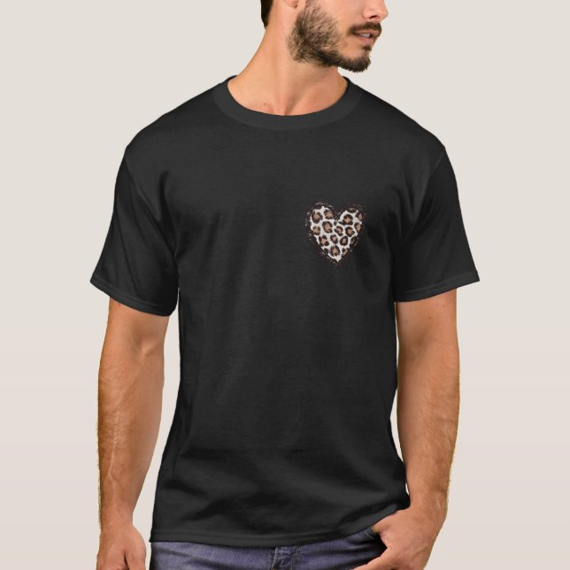Gepard Leopard Hjärta tjejer djur cool Tryck T Shirt (Framsida)
