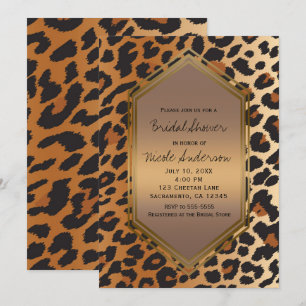 Gepard Leopard Vilda Djurtryck Exotisk Inbjudningar