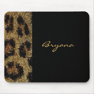 Gepard Leopardtryck Djur Glitter Musmatta
