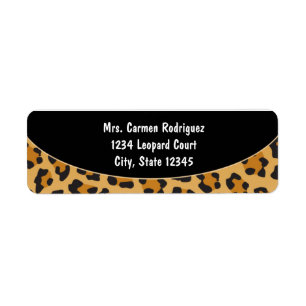 Gepard Leopardtryck Svarta Adressetiketter 2 Returadress Etikett