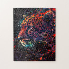 Gepard med rödaktiga ljusspår pussel