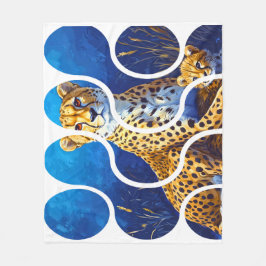 Gepard Mor och Unge Wildlife Design Fleecefilt