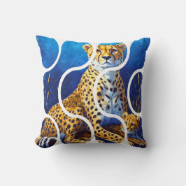 Gepard Mor och Unge Wildlife Design Kudde