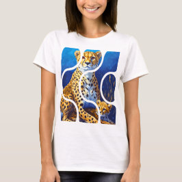 Gepard Mor och Unge Wildlife Design T Shirt