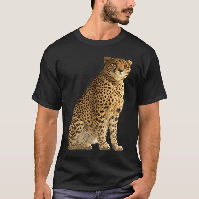 Gepard Rovdjur Katt Afrika Katt Vild Illustration T Shirt (Framsida)