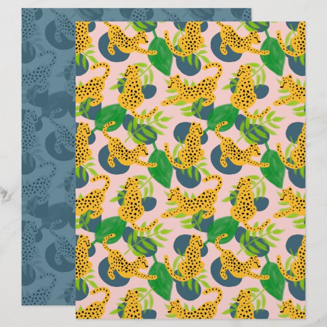 Gepard Scrapbookpapper (Fram/baksida)